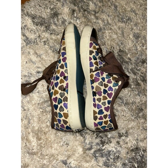 Brighton Cream Lovey‎ Hearts Metallic Sneaker Athletic 7B - Picture 6 of 9